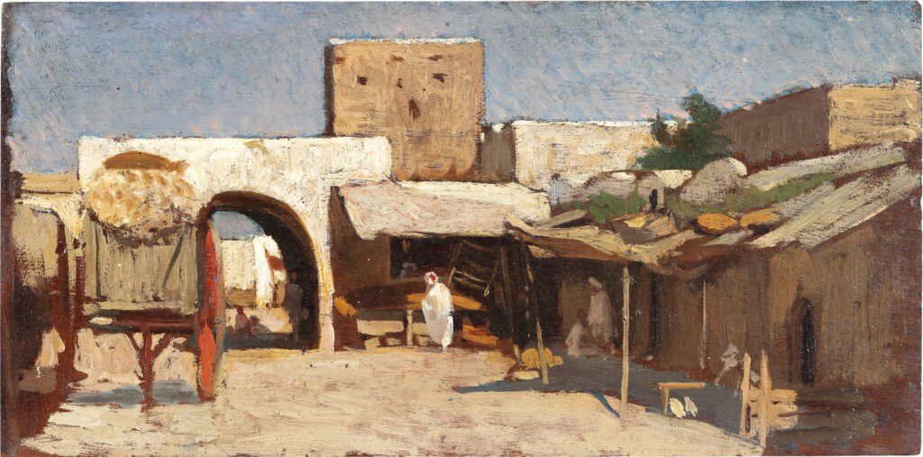 Eugenio Cecconi Cortile di Rab-el-afrit a Tunisi - 1875-1878