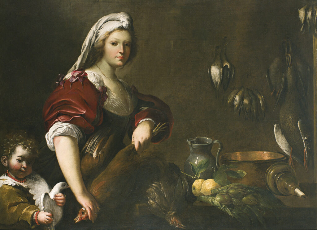 Pietro Ricchi Giovane Donna Con Bambino E Natura Morta XVII Sec 1024x746