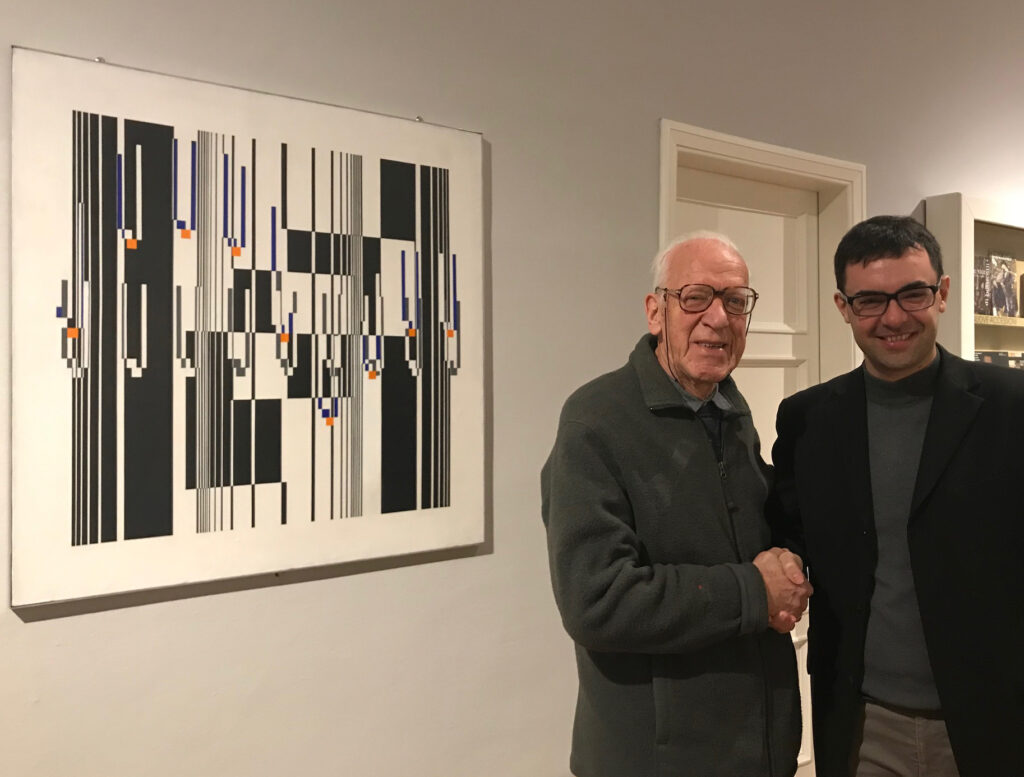 Il Direttore Paolo Bolpagni Con Romano Rizzato Accanto Al Dipinto Donato Dallartista Alla Fondazione Ragghianti